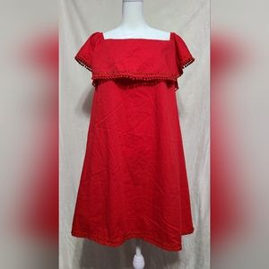 Sugar Lips Red Off Shoulder Dress Size L